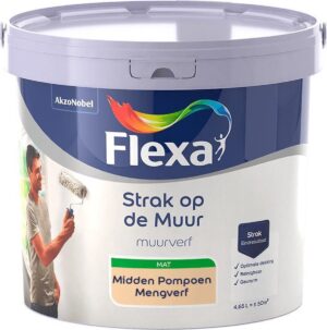 Flexa - Strak op de muur - Muurverf - Mengcollectie - Midden Pompoen - 5 Liter