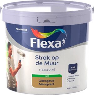 Flexa - Strak op de muur - Muurverf - Mengcollectie - Okergoud - 5 Liter