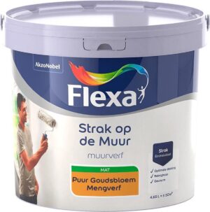 Flexa - Strak op de muur - Muurverf - Mengcollectie - Puur Goudsbloem - 5 Liter