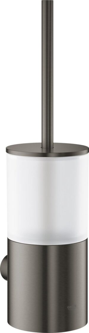 GROHE Atrio toiletborstel set - Met houder - Hard graphite geborsteld (mat donkergrijs)