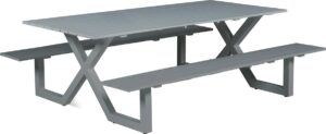 Garden Impressions - Napels picknicktafel - 210x170 - aluminium - grijs