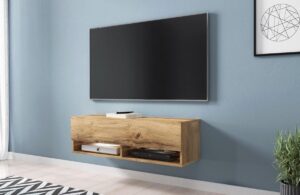 Hangend TV meubel Wander - Smal model - Bruin - Hout
