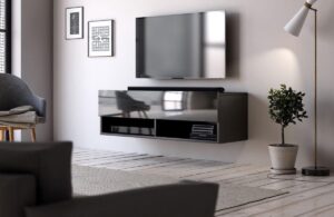 Hangend Tv Meubel Hoogglans Zwart 100 cm - Modern Strak Design