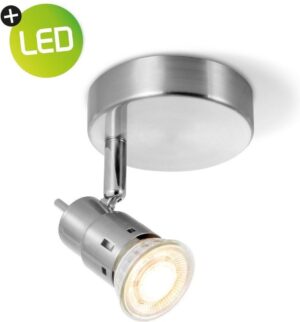 Home sweet home LED opbouwspot Cilindro Ø 9,5 cm - mat staal