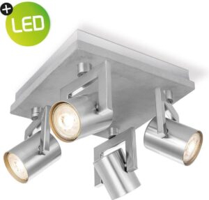 Home sweet home LED opbouwspot Concrete 4 lichts ↔ 23 cm - grijs