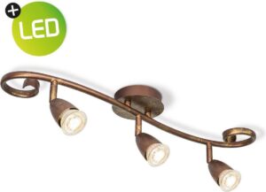 Home sweet home LED opbouwspot Curl 3 lichts ↔ 55 cm - brons