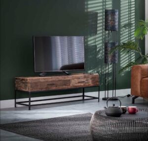 Industrieel tv-meubel Rense hout metaal