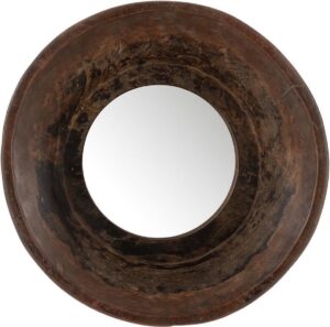 J-Line ronde spiegel gerecycleerd hout 35 cm