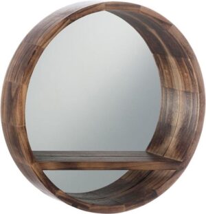 J-line spiegel rond tablet hout bruin S Ø50