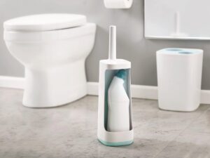 Joseph Joseph Badkamer Flex Smart Plus Toiletborstel - Incl. Houder - Creme/licht blauw