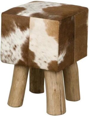 Krukje koeienhuid vierkant | 30x30x45 | Large | Bruin-wit