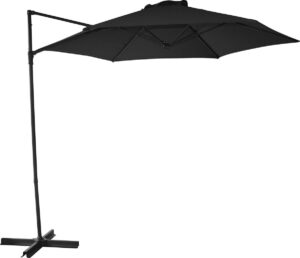 Lamy zonnescherm parasol, Ø2,7 M zwart/zwart.