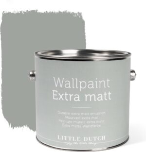 Little Dutch - Muurverf Mat - Dusty Grey - Grijs - 2,5 liter