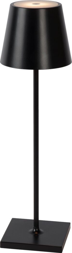 Lucide JUSTIN Tafellamp Buiten - Ø 11 cm - LED Dimb - 3000K - IP54 - Met USB oplaadpunt - Zwart