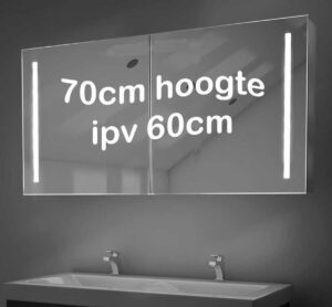 Luxe 120 x 70 cm spiegelkast met verlichting spiegelverwarming en stopcontact