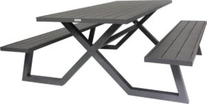 MaximaVida aluminium picknicktafel Dex 200 cm antraciet- lage instap