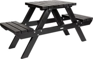 MaximaVida houten balkon picknicktafel Riga 60 cm zwart - voor 2 personen