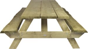 MaximaVida houten boomstam picknicktafel Kaunas 180 cm - geïmpregneerd