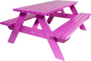 MaximaVida luxe houten picknicktafel Curaçao 180 cm roze - extra brede dwarsbalken en poten