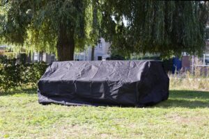 MaximaVida picknicktafel beschermhoes 120 cm Londen zwart- zware uitvoering