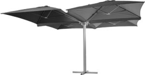 MaxxGarden Luxe tuinparasol - Zweefparasol 4 in 1 parasol - 4x 4m - Antraciet