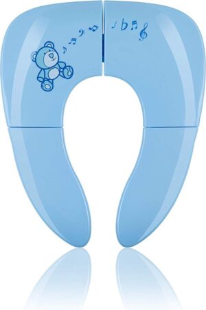 Opvouwbare toiletbril voor kinderen/baby's, draagbare toiletbril, universeel passende kindertoiletbril, inclusief hygiënische tas - Blauw