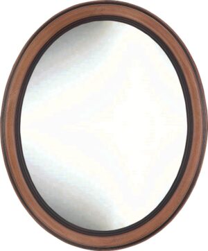 Ovale spiegel Aiden Buitenmaat 36x46cm Noten
