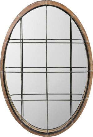 PTMD Mitzy Brass spiegel ijzeren voorkant ovaal