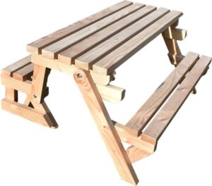 Picknicktafel en Bank 2 in 1 inklapbaar model Douglas hout 2-4 personen / Compleet gemonteerd afgeleverd!