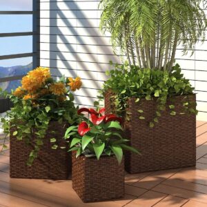 Plantenbak Bruin voor Buiten voor 3 Potten / Planten Bak voor Tuin / Planten bakken voor tuin / Bakken voor planten