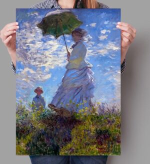 Poster vrouw met parasol - Claude Monet