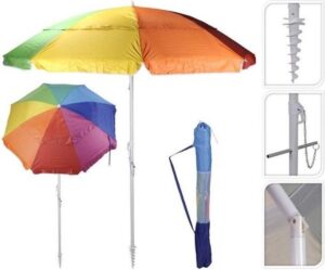 Probeach parasol uv protection-220 cm -multi color