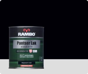 Rambo Pantser Lak Dekkend Hoogglans 0,75 liter - Diepzwart