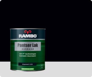 Rambo Pantser Lak Dekkend Zijdeglans 0,75 liter - Diepzwart