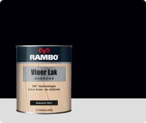 Rambo Vloer Lak Alkyd Dekkend 0,75 liter - Diepzwart (Ral 9005)