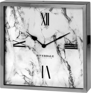 Riverdale Tafelklok Chuck marble zilver 30cm