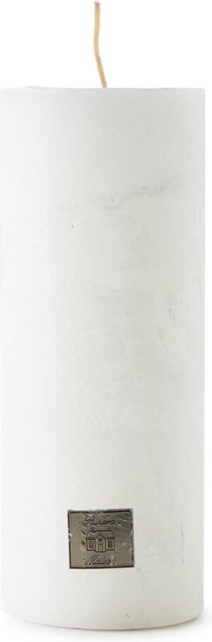 Riviera Maison Rustic Candle frosted white - Stompkaars - 7x18cm - Wit