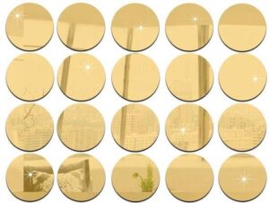 Ronde mini spiegels - 100 stuks - Rond - Zelfklevend - Goud - Wanddecoratie