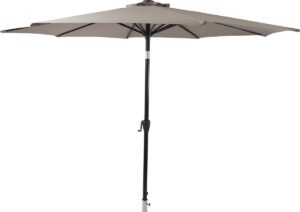 Sesa zonnescherm parasol met tandwiel, LED licht, kantelt ø3 M zwart/taupe.