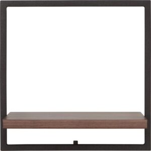 Shelfmate - d-Bodhi - Type B - Wandbox - Wandplank - Notenhout - Zwart Gecoat Frame (WBF) - 25 x 35 x 35 CM