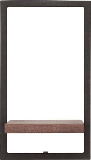 Shelfmate - d-Bodhi - Type E - Wandbox - Wandplank - Notenhout - Zwart Gecoat Frame (WBF) - 25 x 20 x 35 CM