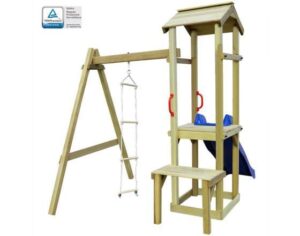 Speelhuis met glijbaan en ladder 228x168x218 cm FSC hout