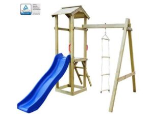 Speelhuis met glijbaan en ladders 237x168x218 cm FSC hout