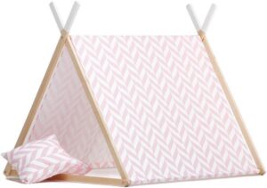 Speeltent - Kinderspeeltent - kindertent - Speelhuis - Tent - Kledingrek - Handgemaakt - Roze zigzag