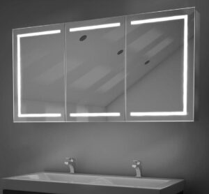 Spiegelkast met hoge lichtopbrengst inclusief spiegelverwarming 120 cm