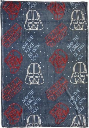 Star Wars flanellen fleecedeken/plaid grijs 120 x 160 cm - Kinderkamer dekens van fleece