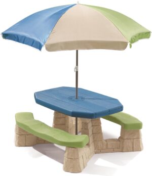 Step2 Picknicktafel met parasol Aqua 843800