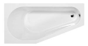 TIGRA Asymmetrische badkuip 150x75x46cm, inclusief steunpoten, links/wit