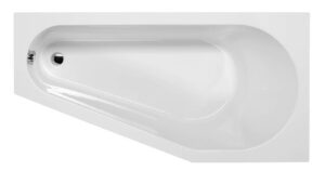 TIGRA Asymmetrische badkuip 150x75x46cm, inclusief steunpoten, rechts/wit