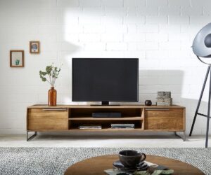 TV-meubel Odon natuur 200x40x33 cm Exotic Wood Lowboard